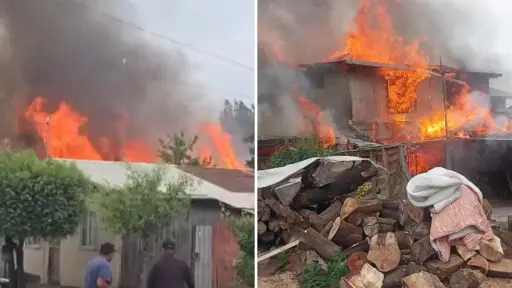 Incendio de gran magnitud afecta a domicilio de Mulchén 