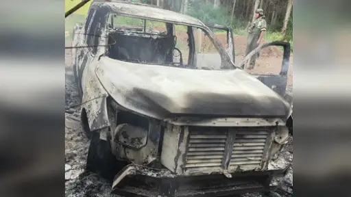 La Araucanía: camioneta de empresa forestal se ve afectada por incendio intencional