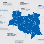 Mapa con porcentaje de votos por comunas provincia de Biobío segunda vuelta presidencial, La Tribuna
