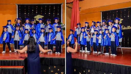 Estudiantes de kínder emocionan con canción de despedida en la Escuela General José de San Martín
