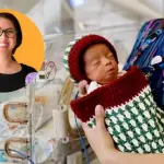 Ingrid Concha es quien lidera la entrega de capullitos en la Unidad de Neonatología del Hospital angelino., Ingrid Concha