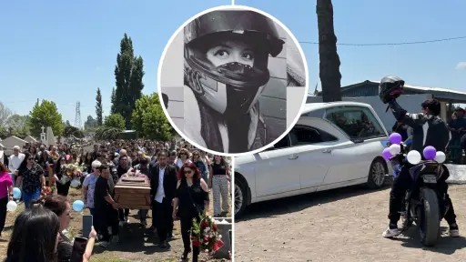 La multitudinaria y emotiva despedida a la joven motorista fallecida en Los Ángeles