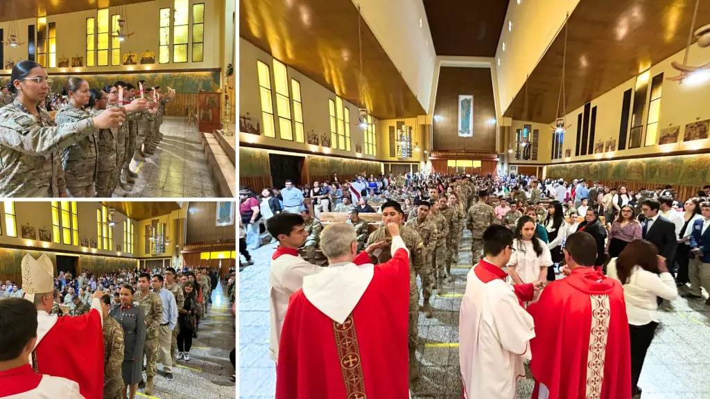 Ceremonia religiosa reúne a militares y familias del Destacamento de Montaña en Los Ángeles