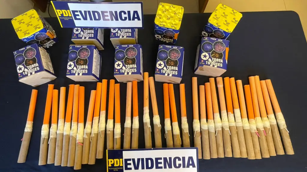 Fuegos artificiales fueron decomisados por la PDI en La Araucanía, PDI Araucanía