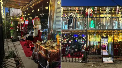 Vecina de Los Ángeles transforma su hogar en un tradicional espectáculo navideño
