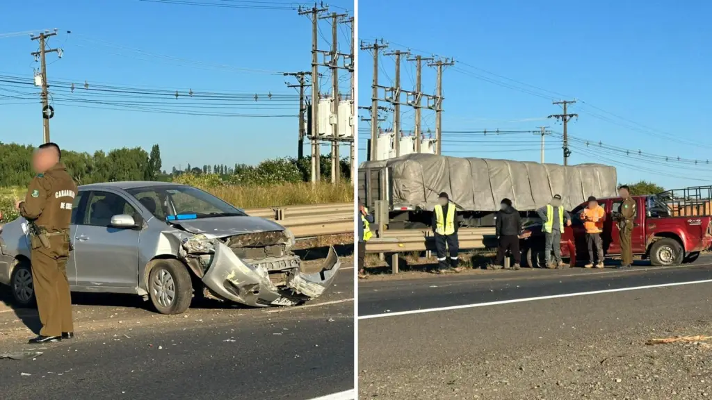 Accidente en la Ruta 5 Sur dejó dos vehículos con daños de consideración en San Carlos de Purén, La Tribuna
