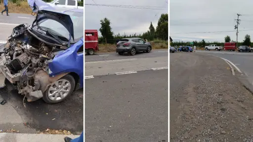 Colisión múltiple deja un lesionado en la ruta Los Ángeles-Quilleco