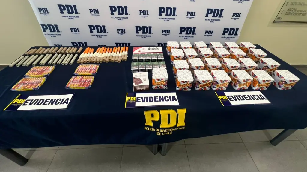 Incautación de fuegos artificiales y cigarros de contrabando, PDI Araucanía