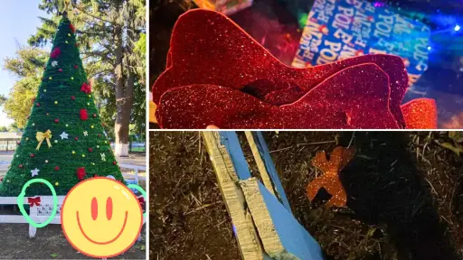Denuncian daños a decoración navideña en plaza de Villa Mercedes en Quilleco