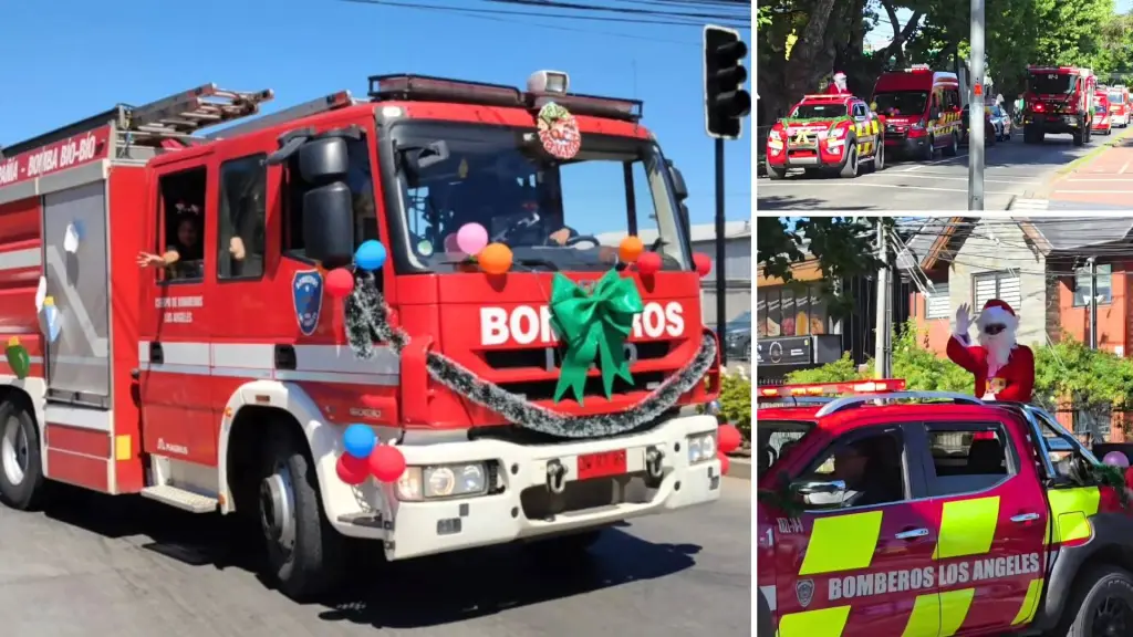 Bomberos de Los Ángeles agradece a voluntarios y familias tras recorrido navideño
