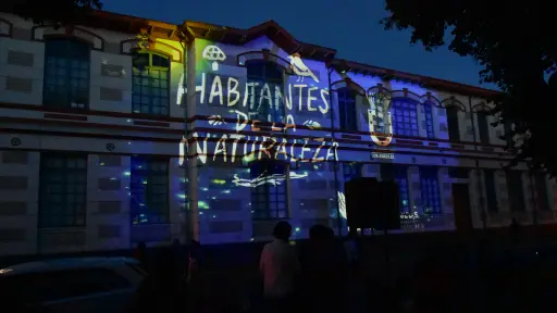 Mapping navideño Habitantes de la Naturaleza congregó a familias en el frontis de la Corporación Cultural Municipal