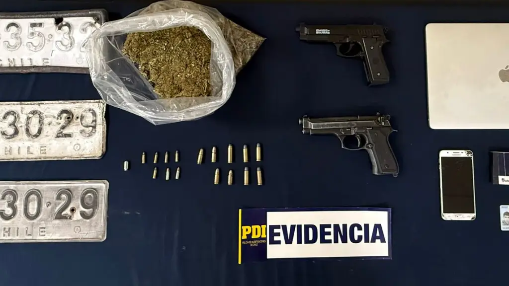 Droga, armas de fuego y munición, entre otras especies, fueron incautados en el operativo. , PDI Araucanía