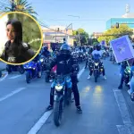 Antonella Condell marcha exigió justicia en Los Ángeles