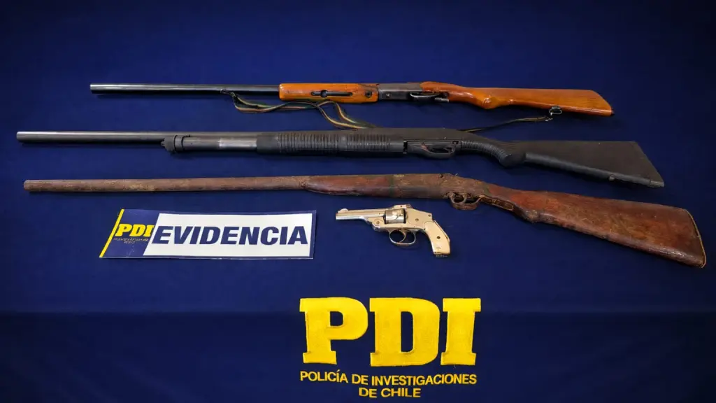 Armas incautadas por la PDI en Cautín, PDI Araucanía