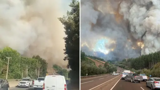Ruta Cabrero-Concepción se encuentra interrumpida por avance de incendio forestal