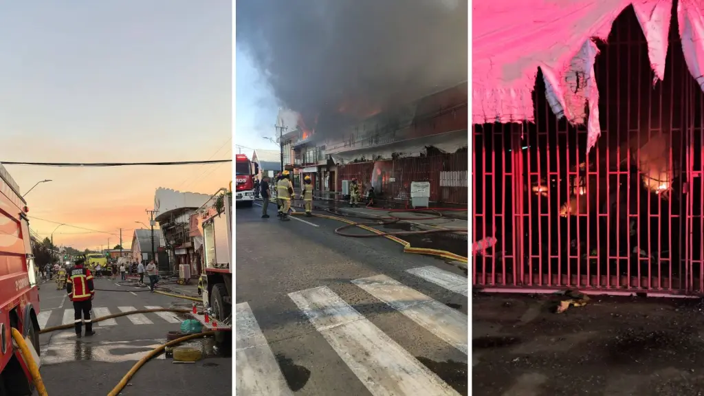 Bombero resultó lesionado tras explosión durante incendio en el centro de Laja, La Tribuna