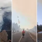 Ruta Laja-Yumbel se encuentra cortada por incendio forestal, La Tribuna