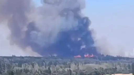 AHORA: Incendio forestal en Santa Fe de Los Ángeles amenaza a viviendas