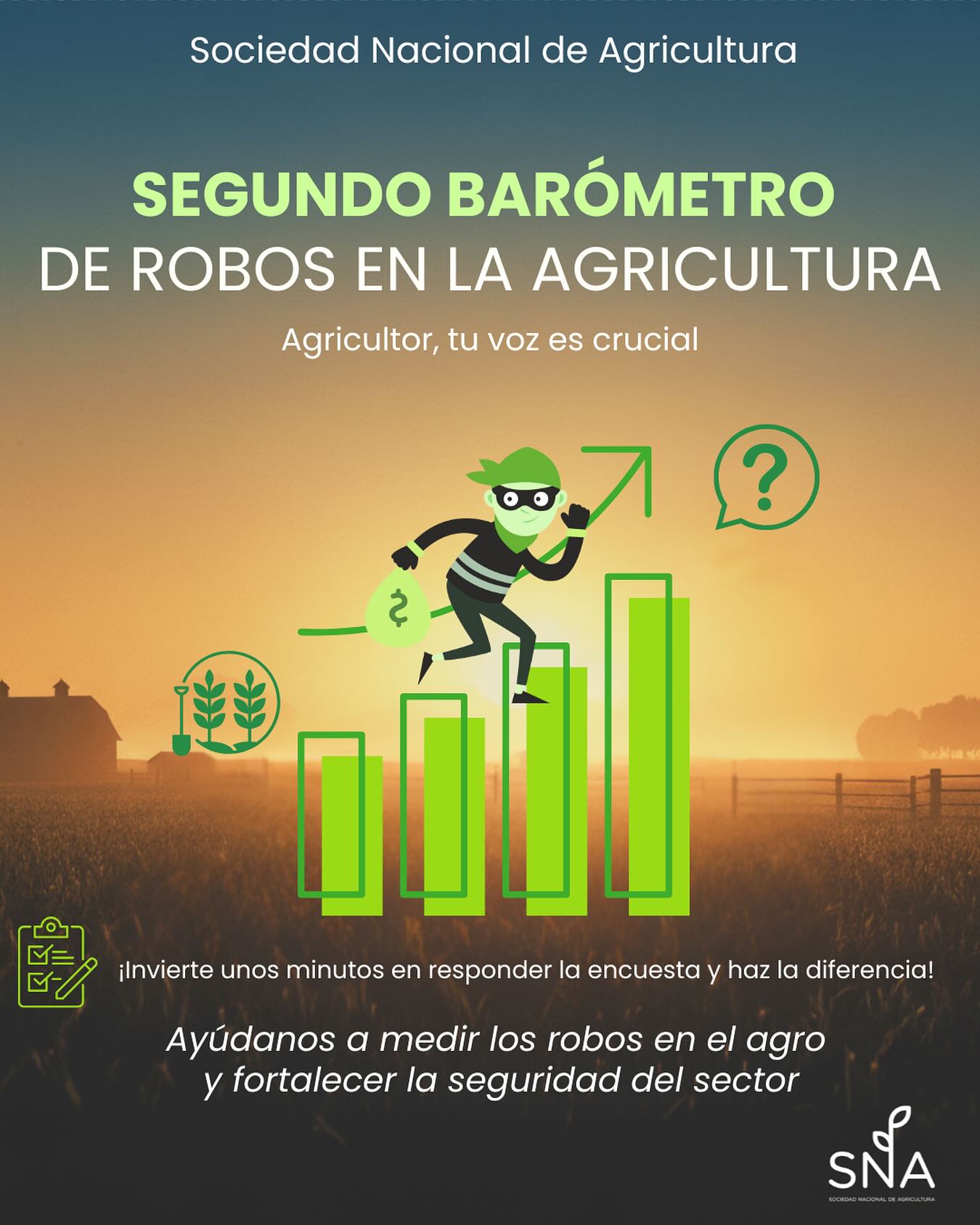 Dentro de las medidas se contempla el lanzamiento del segundo Barómetro de Robos en la Agricultura, que busca cuantificar el impacto de los delitos en el sector. / Sociedad Nacional de Agricultura