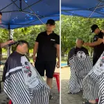 Barbería ofreció cortes de pelo gratis a personas vulnerables en Quilaco, Municipalidad de Quilaco