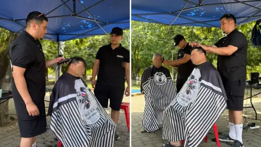 Barbería ofreció cortes de pelo gratis a personas vulnerables en Quilaco