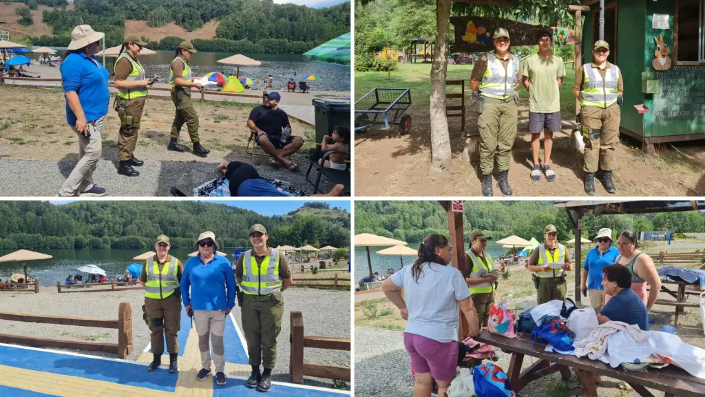 Funcionarios policiales realizaron despliegues en sectores con alta afluencia de visitantes, reforzando medidas de autocuidado ante el aumento del riesgo durante la temporada estival., @CarabBioBio