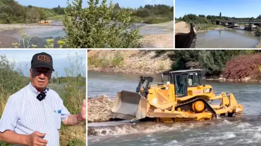 Supervisan obras de rencauzamiento del río Duqueco en sector Puente Calderones en Los Ángeles