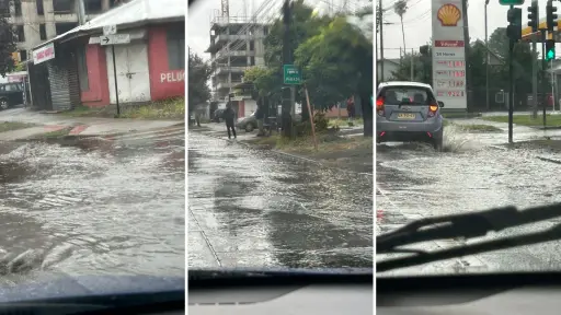Fuertes lluvias provocan anegaciones en distintas avenidas de Los Ángeles