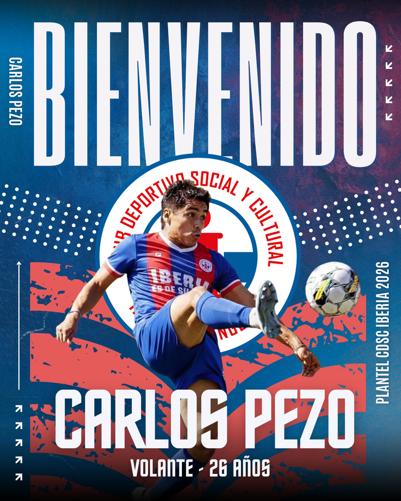 Carlos Pezo, volante todoterreno de gran experiencia llega a Iberia para esta temporada / La Tribuna