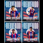 Los primeros refuerzos de Iberia 2026 posan con la camiseta azulgrana, La Tribuna