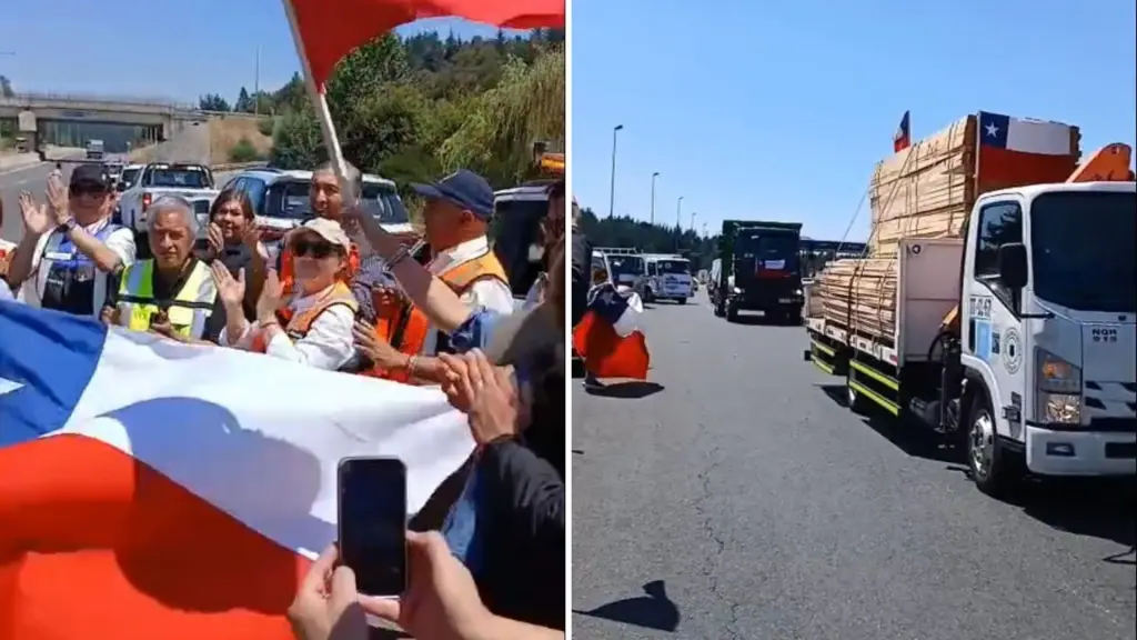 Municipios cordilleranos realizaron histórica caravana solidaria rumbo a Penco y Tomé, Municipalidad de Quilaco