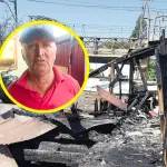 Juan Quilodrán, vecino de Laja, relató en un video la pérdida total de su vivienda., Carlos Andrés Garrido Venegas