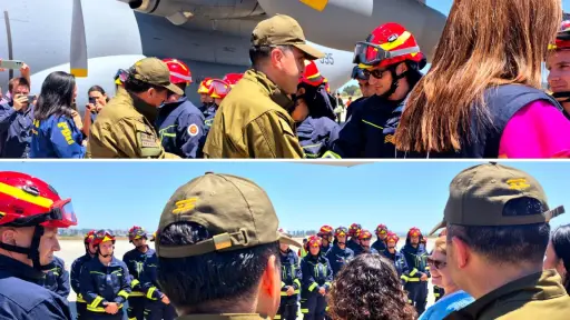 31 bomberos uruguayos arriban al Biobío para apoyar combate de incendios forestales