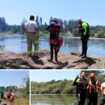 Voluntarios trabajaron en el área fluvial para concretar la extracción de la persona., Cuerpo de Bomberos Los Ángeles