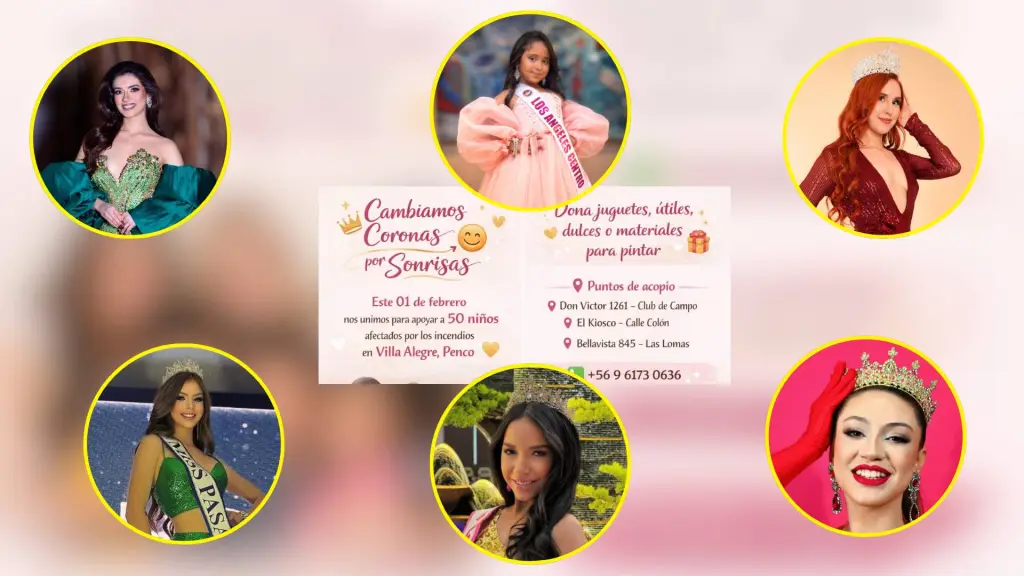 La jornada solidaria se realizará este domingo en el sector Villa Alegre, en Penco, y será encabezada por misses locales en apoyo a menores afectados por los incendios forestales., Cedidas