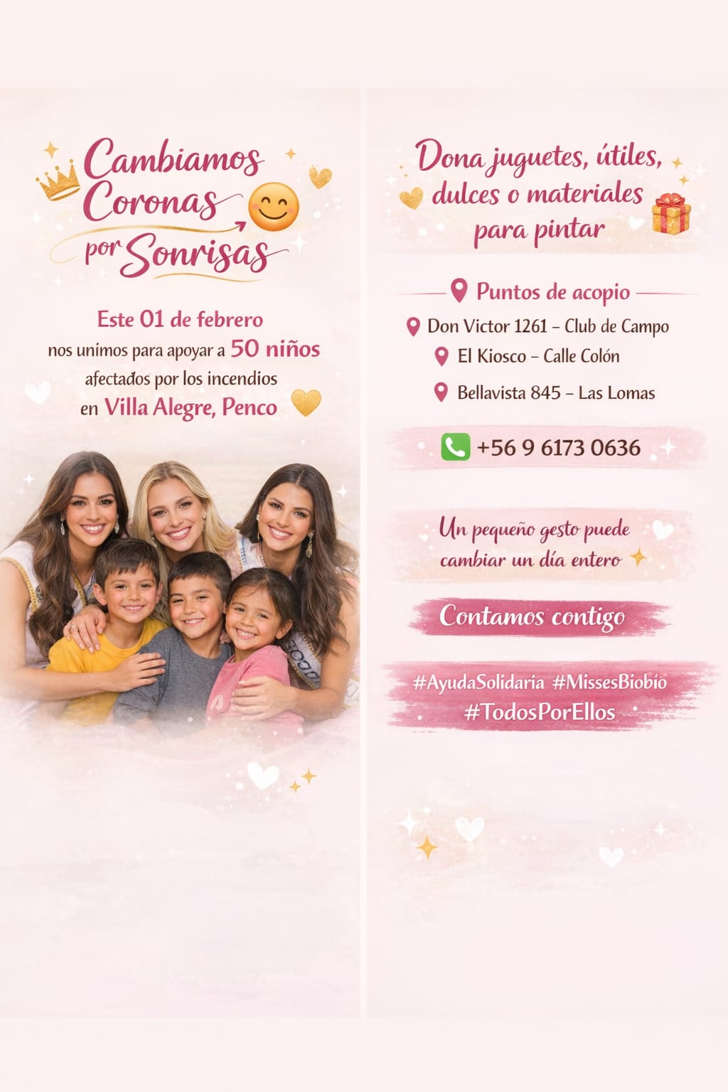 Cambiamos coronas por sonrisas  / Cedida