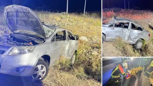 Tres personas lesionadas dejó accidente en la Ruta Nahuelbuta en Los Ángeles
