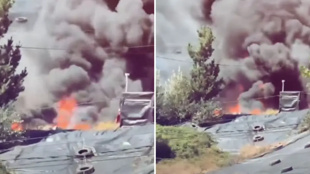 Incendio en relleno sanitario de Copiulemu moviliza a varios equipos de emergencia , Diario La Tribuna