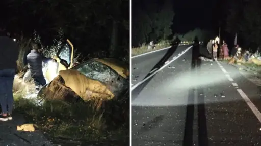 Cuatro jóvenes mueren tras colisión de alta energía en Mariquina: tercer vehículo atropelló a víctimas y escapó del lugar
