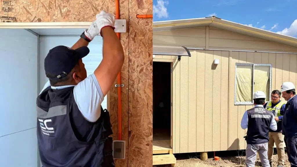 Autoridades inspeccionan instalaciones eléctricas en viviendas de emergencia de Laja, Seremi de Energía Biobío