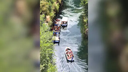 Tradicional paseo en lancha en Saltos del Laja retoma operaciones tras 18 días suspendido