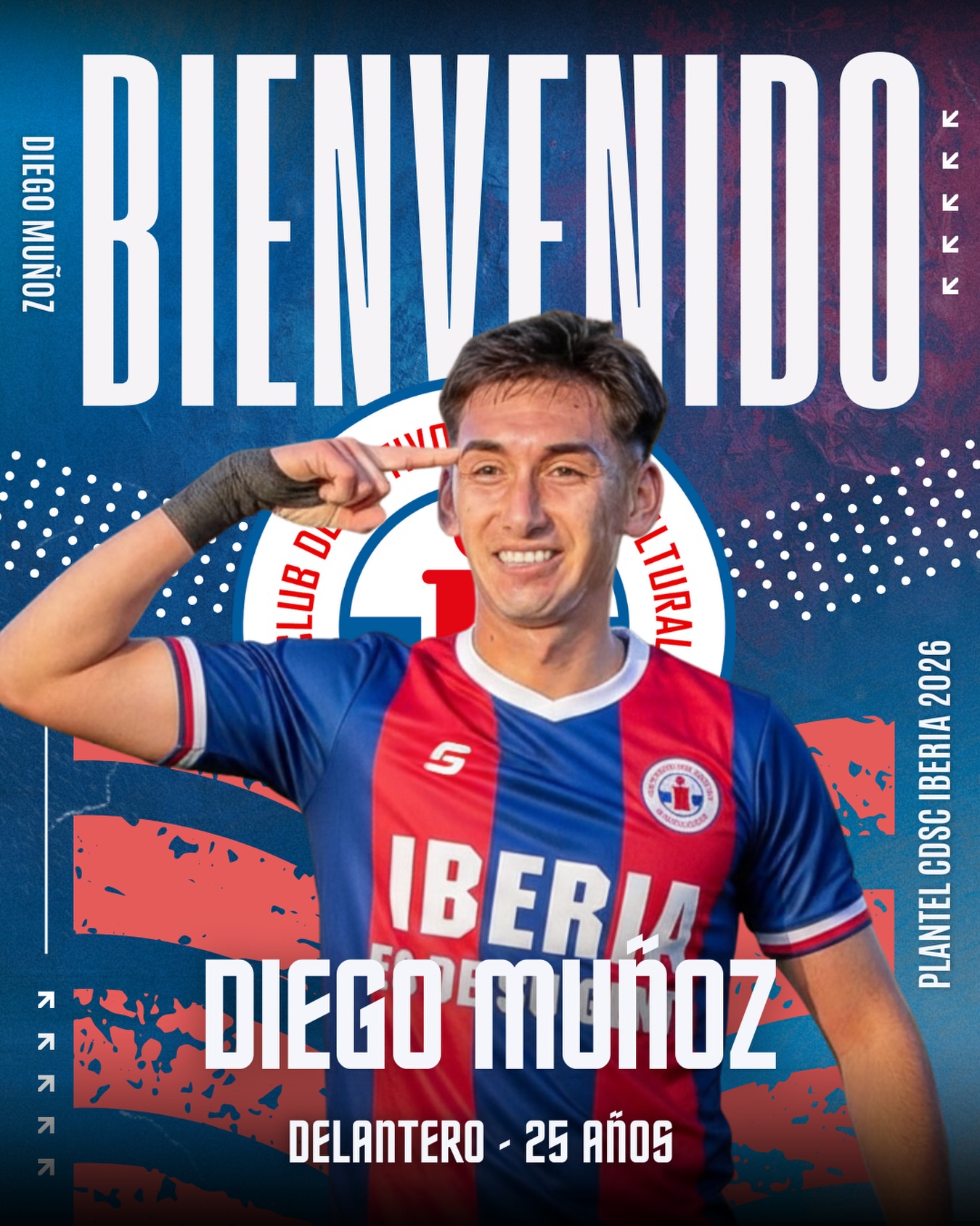 Diego Muñoz, viene a poner los goles en Iberia  CDSC / La Tribuna