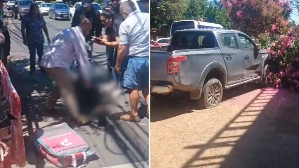 AHORA: Repartidor de aplicación es impactado por camioneta en pleno centro de Los Ángeles, Diario La Tribuna