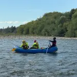 Labores de búsqueda realizadas en el río Biobío por el Cuerpo de Bomberos de Mulchén. , Cuerpo de Bomberos de Mulchén