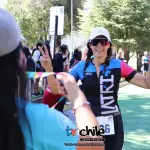 Paola Krause arribando a la meta, primera en su categoría, La Tribuna