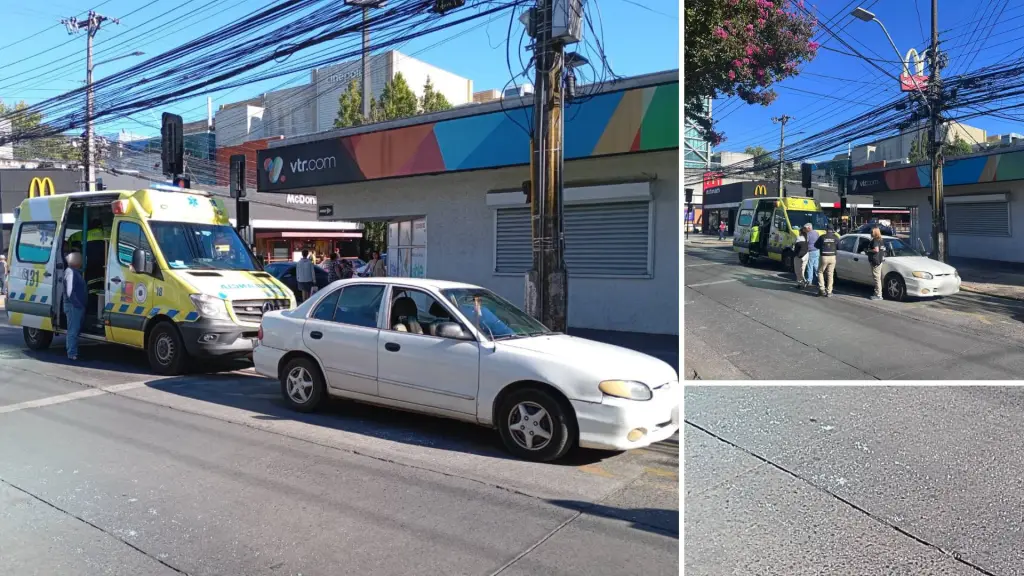 Personal del SAMU atendió a los lesionados en la intersección de Colo Colo con Valdivia, en el centro de Los Ángeles., La Tribuna