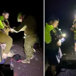 Operativo conjunto entre Carabineros y Bomberos permitió ubicar a los excursionistas durante la madrugada en la zona cordillerana de Antuco., Cedidas