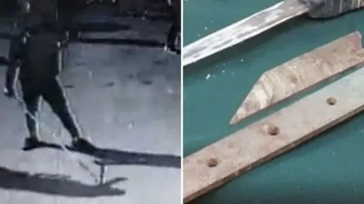 Sujeto portaba dos estoques de más de medio metro en plena vía pública de Los Ángeles