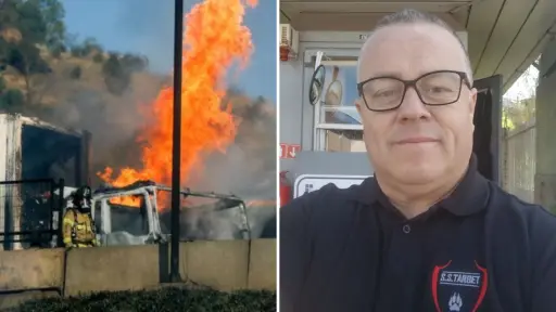 Angelino lucha por su vida tras explosión de camión de gas en Santiago