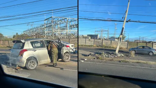 AHORA: Violento choque contra poste en avenida de Los Ángeles